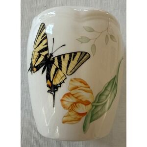 Lenox Butterfly Meadow Toothbrush Holder Cream Blue Floral Dragonfly Bee‎